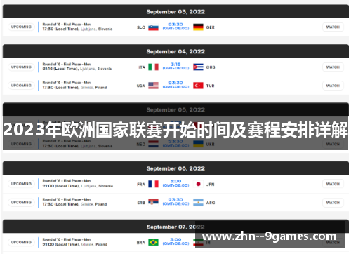 2023年欧洲国家联赛开始时间及赛程安排详解 2023年欧洲国家联赛开始时间及赛程安排详解